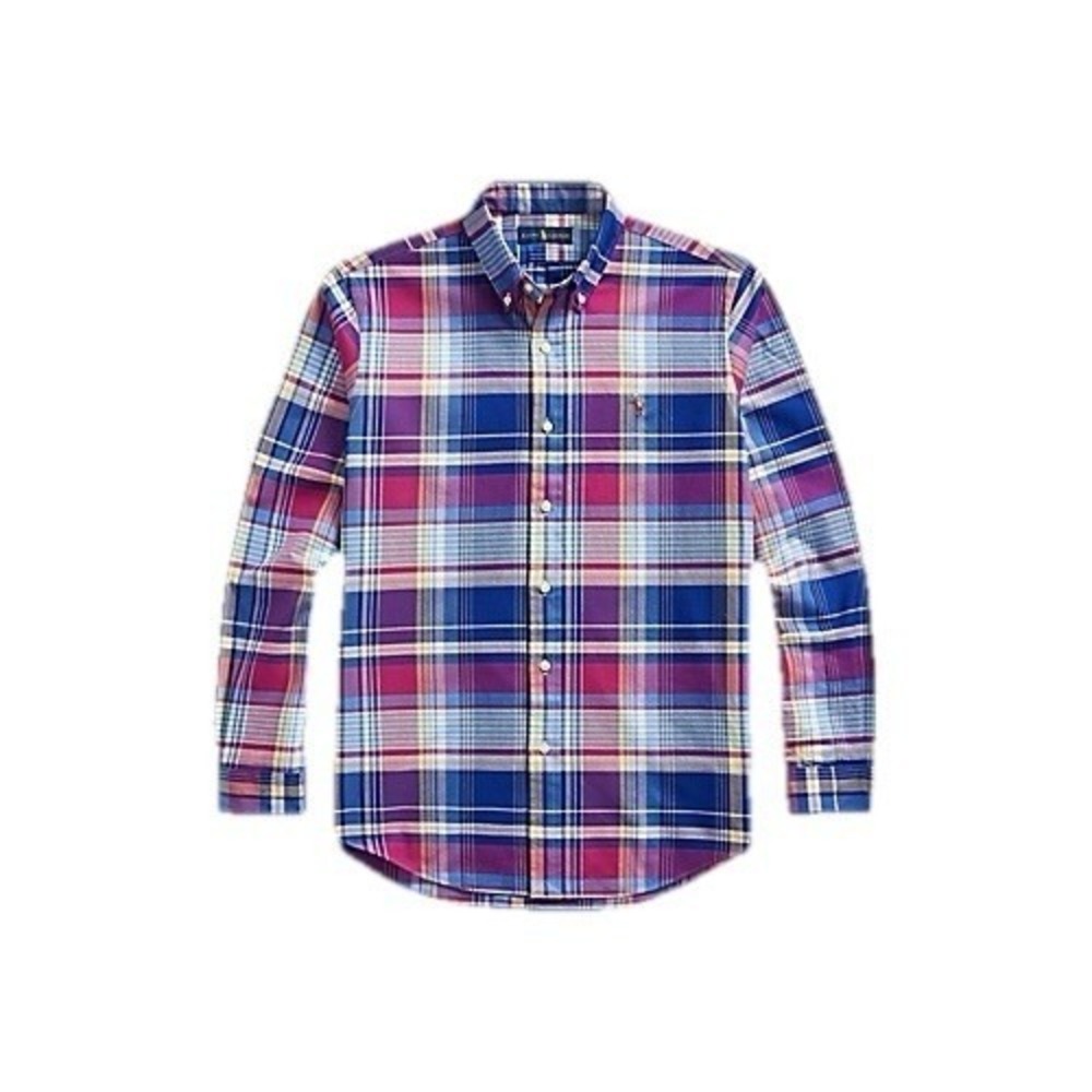Polo Ralph Lauren Shirt Mens XL Blue Red Plaid Button Up Classic Fit Oxford Pony